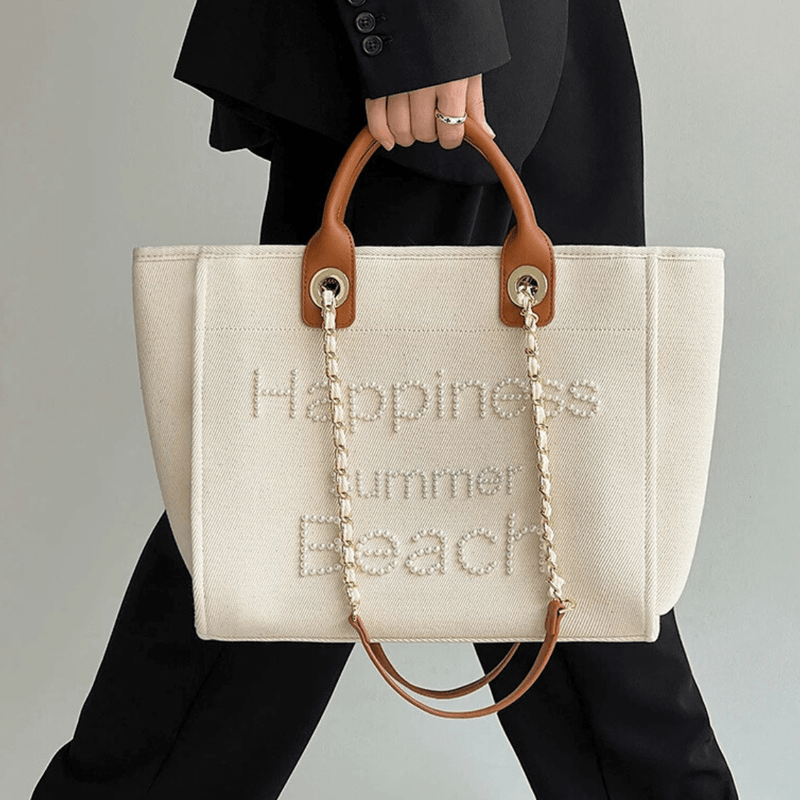 Bolsa Off-white Algodão Crú Happiness