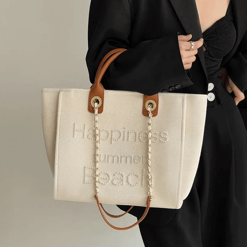 Bolsa Off-white Algodão Crú Happiness