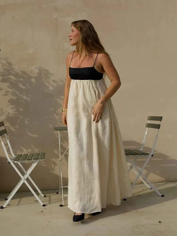 Vestido Long Branco e Preto Brooklyn (Outlet)