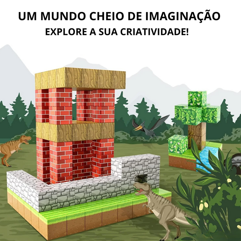 Blocos de Construção Magnética Minecraft - 64 / 75 / 150 Peças