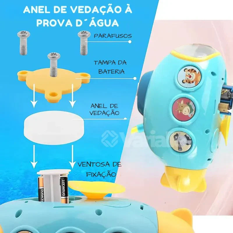 Brinquedo de Banho Submarino Borrifador de Água Infantil - Divertido e Educativo