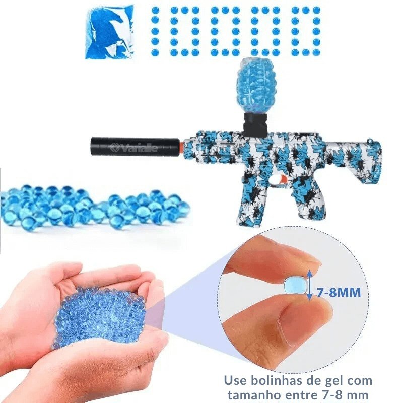 Brinquedo Lançador Bolinha de Gel Mini M416 - Para Idade 14+ | Inclui 10.000 Bolinhas de Gel