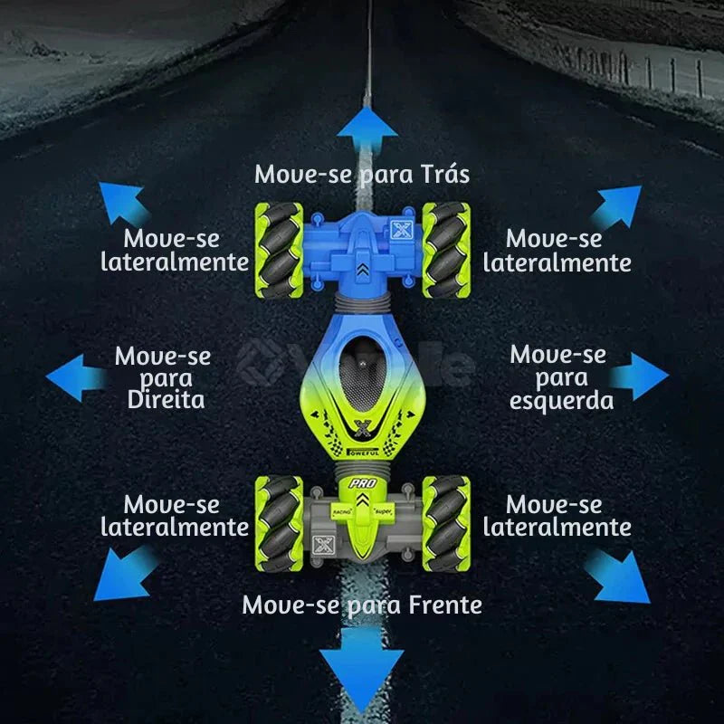 Carrinho de Controle Remoto com Sensor de Gestos, Rotação 360° TurboZing 4WD