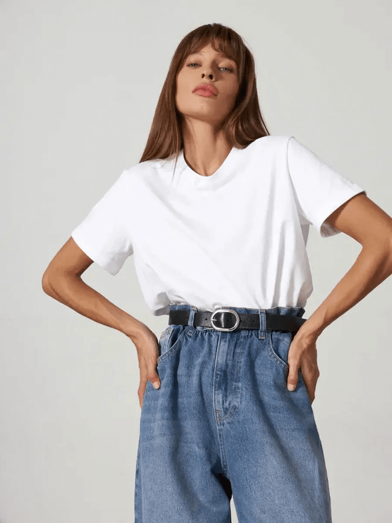 Camiseta Básica Feminina em Algodão Nina (Outlet)