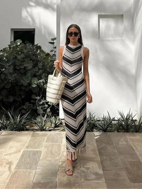 Vestido Midi Long em Tricô Nícola